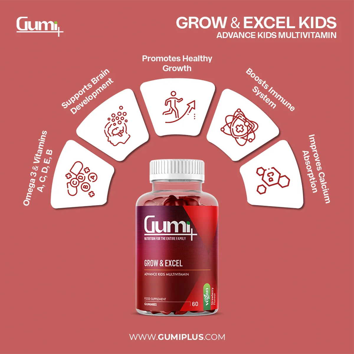 Grow &amp; Excel Kids Multivitamin Gummies