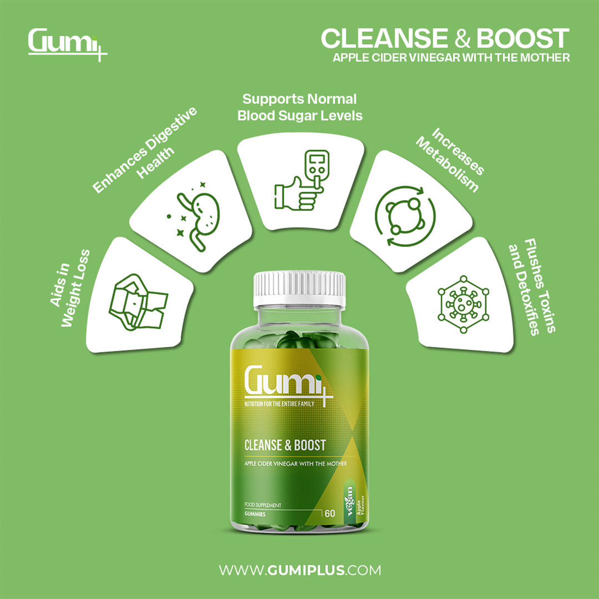 Cleanse &amp; Boost Apple Cider Vinegar Gummies